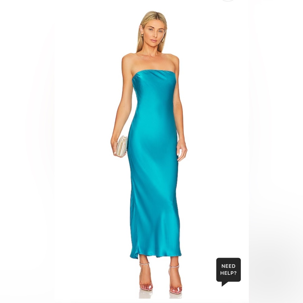 REVOLVE Blue strapless Midi Dress